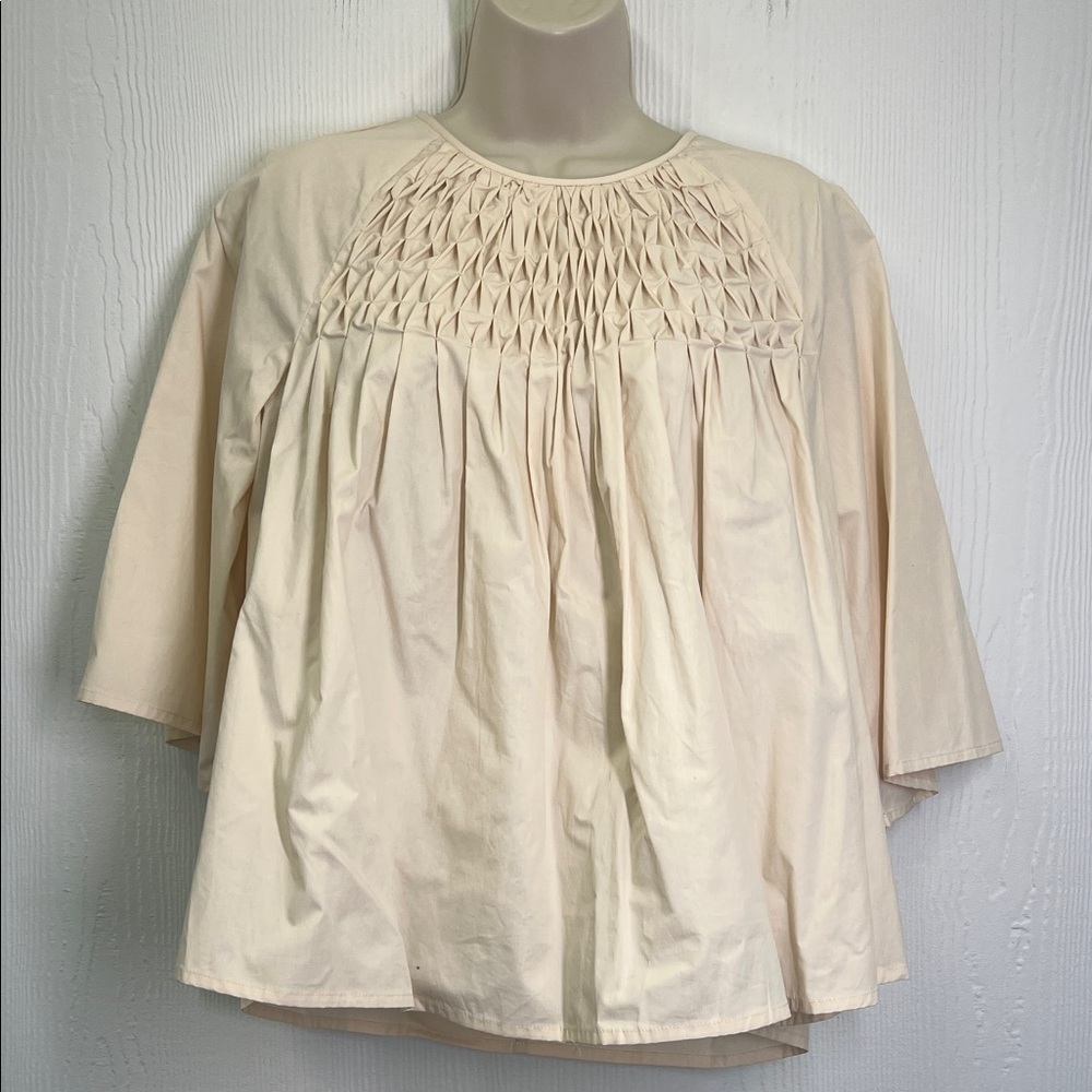 Joh Apparel - NWT Wilder cream Smocked Quarter Sleeve Blouse Size Medium